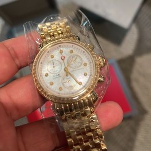 Michelle watch chronograph gold with diamonds